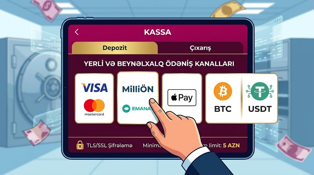 Pinco Casino ödəniş sistemləri və kassa paneli